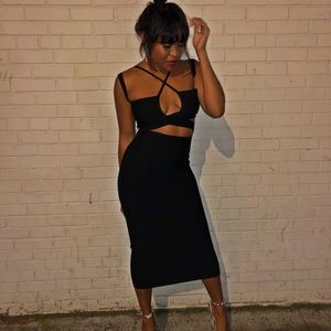 Black Cross Bandage Dress